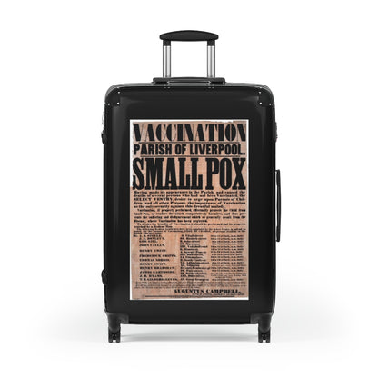 Getrott Vaccination Parish of Liverpool Small Pox World Classic Poster Black Cabin Suitcase Extended Storage Adjustable Telescopic Handle Double wheeled Polycarbonate Hard-shell Built-in Lock-Bags-Geotrott