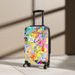 Getrott Graffiti Mickey Monopoly Art Cabin Suitcase Inner Pockets Extended Storage Adjustable Telescopic Handle Inner Pockets Double wheeled Polycarbonate Hard-shell Built-in Lock