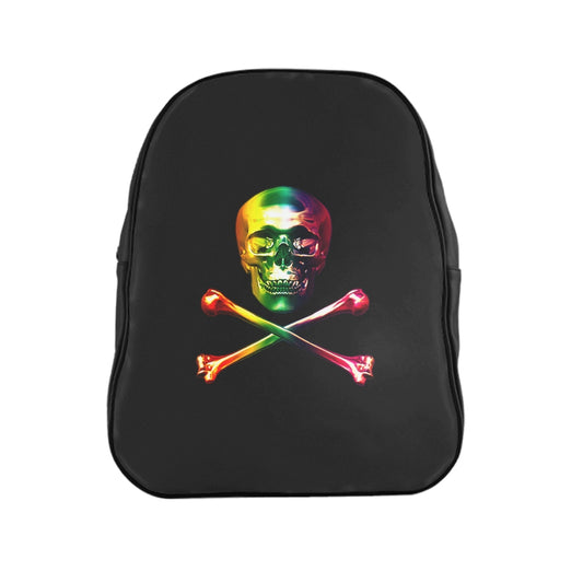 Getrott Black Skull and Bones Multicolor School Backpack Carry-On Travel Check Luggage 4-Wheel Spinner Suitcase Bag Multiple Colors and Sizes-Bags-Geotrott