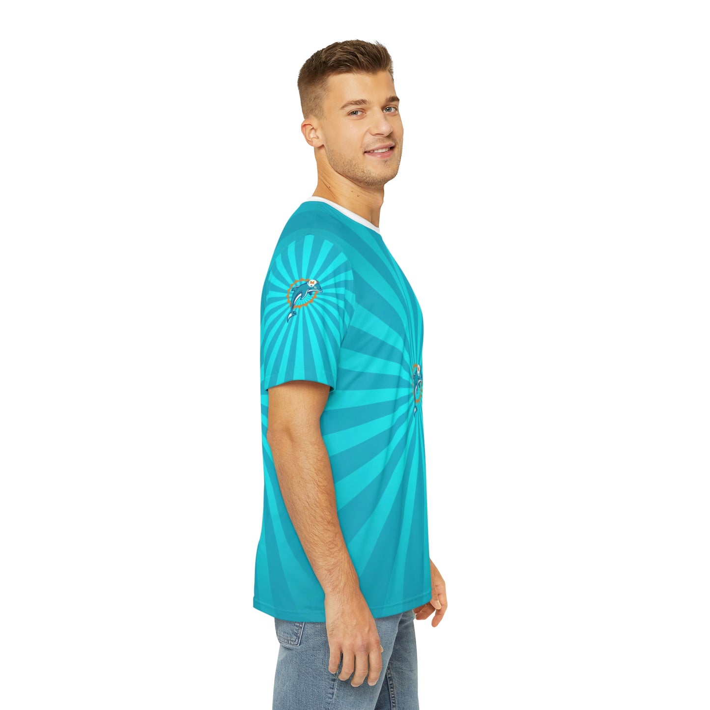 Geotrott NFL Miami Dolphins Men's Polyester All Over Print Tee T-Shirt