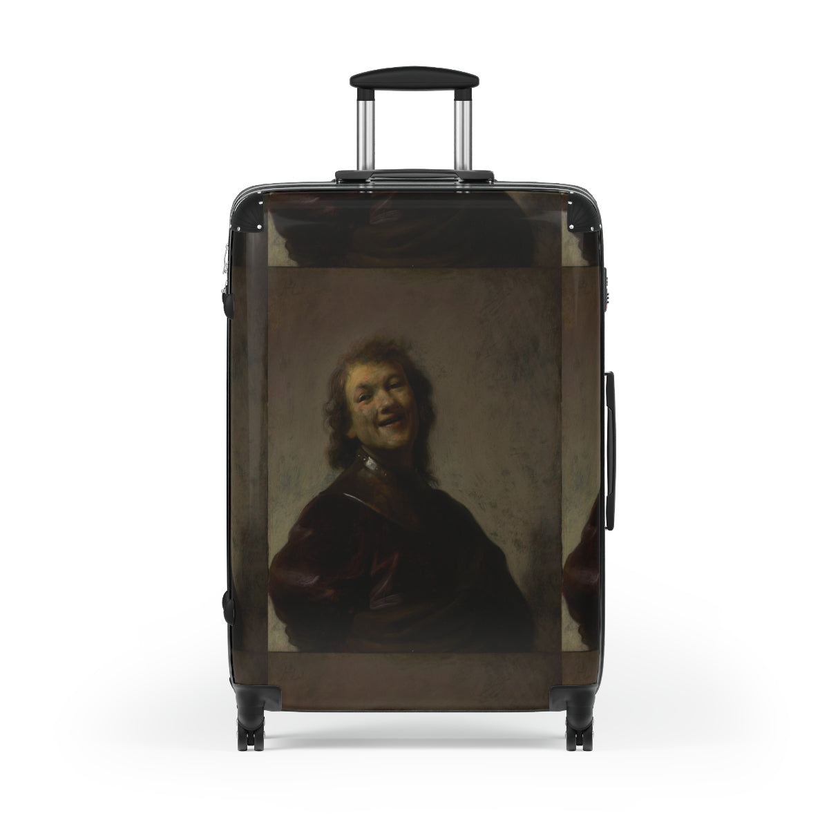 Getrott Rembrandt Laughing by Rembrandt Black Cabin Suitcase Extended Storage Adjustable Telescopic Handle Double wheeled Polycarbonate Hard-shell Built-in Lock-Bags-Geotrott