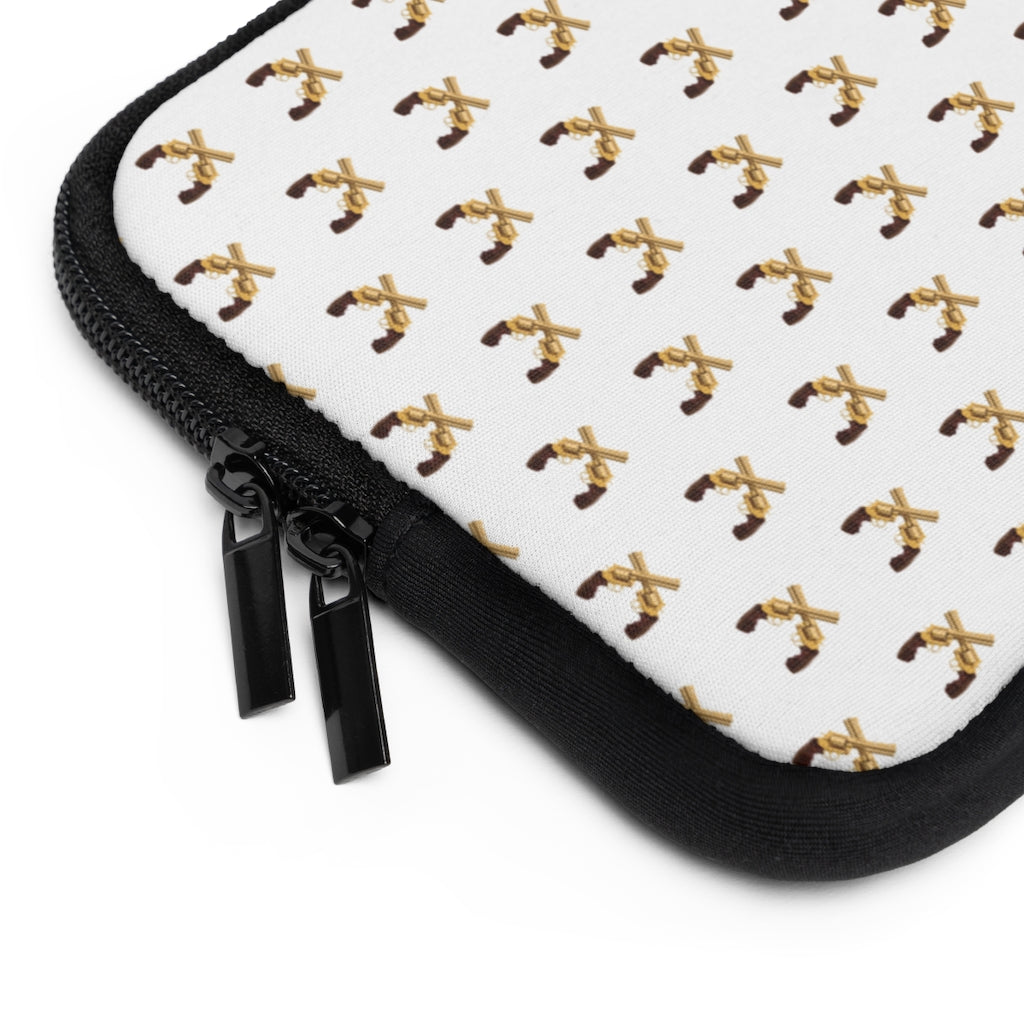 Getrott Gold Magnum Guns Pattern White Laptop Sleeve-Laptop Sleeve-Geotrott