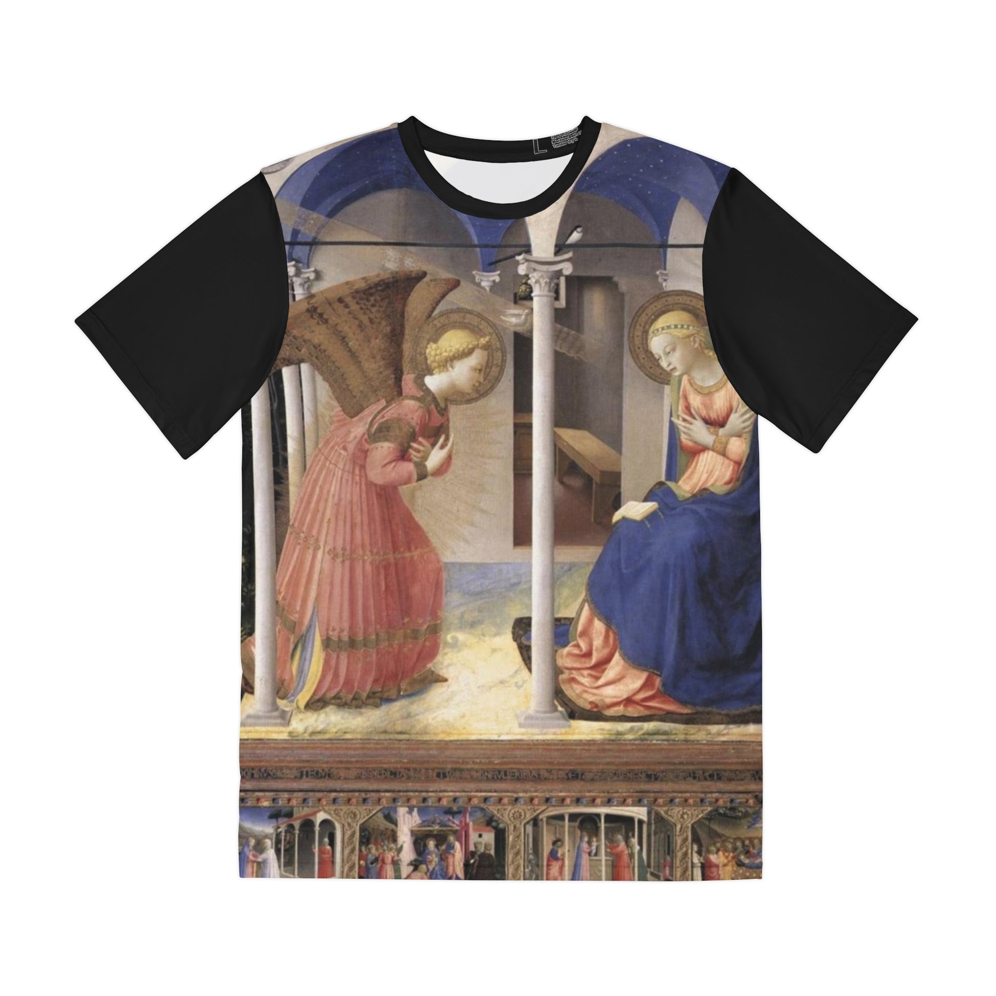 Leonardo da Vinci Annunciazione Classic Art Men's Polyester Tee (AOP)-All Over Prints-Geotrott