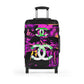 Getrott Chanellike Eddy Bogaert Graffiti Art Collection Black Cabin Suitcase Inner Pockets Extended Storage Adjustable Telescopic Handle Inner Pockets Double wheeled Polycarbonate Hard-shell Built-in Lock