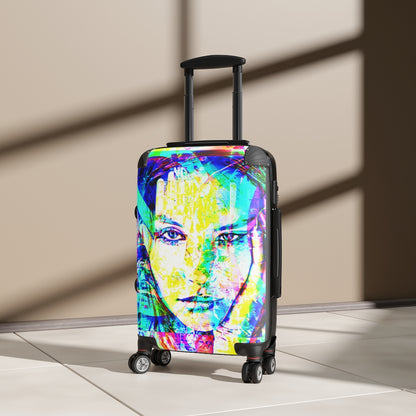 Getrott Gianna Face Graffiti Art Cabin Suitcase Extended Storage Adjustable Telescopic Handle Double wheeled Polycarbonate Hard-shell Built-in Lock-Bags-Geotrott