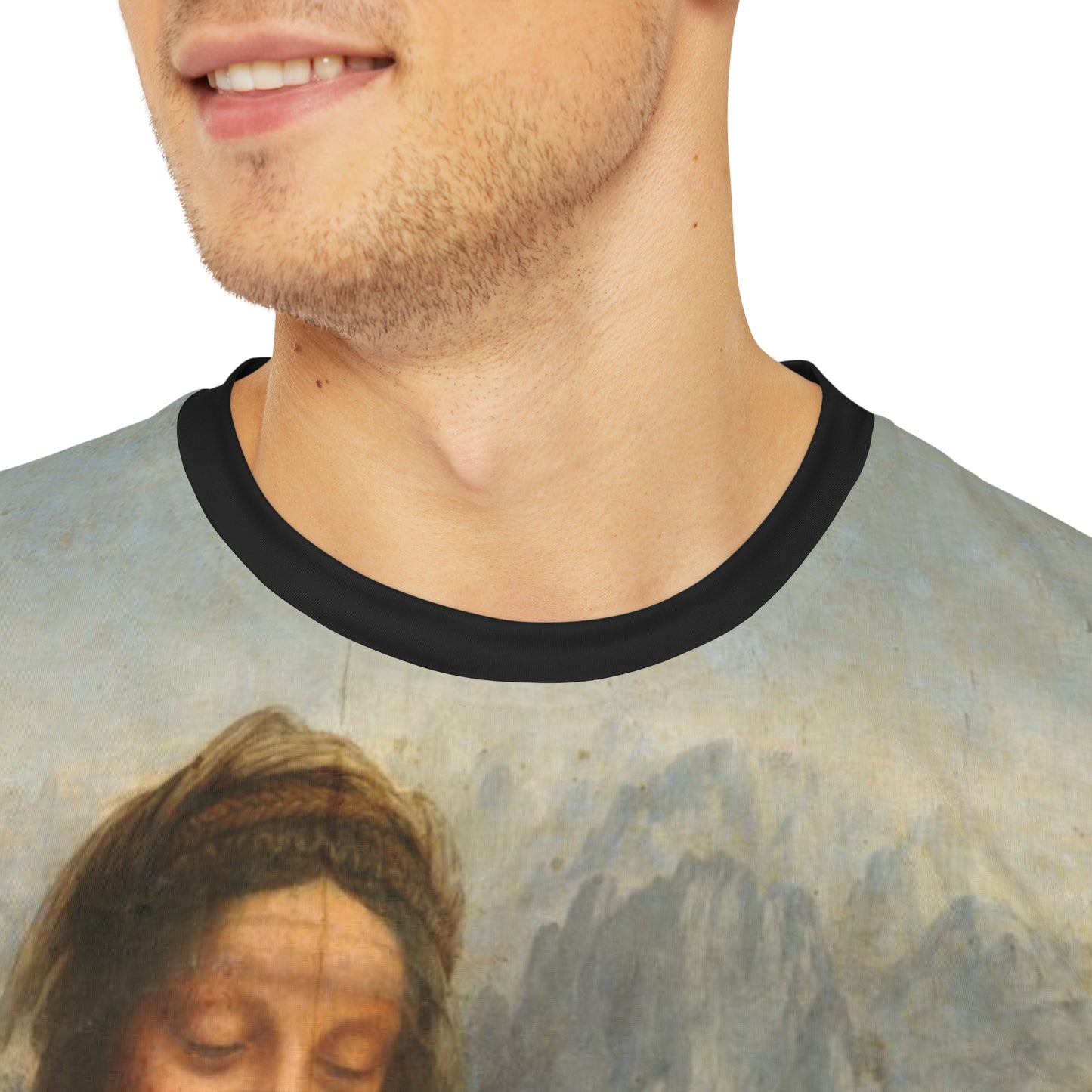 Leonardo da Vinci Virgin and Child with St Anne Classic Art Men's Polyester Tee (AOP)