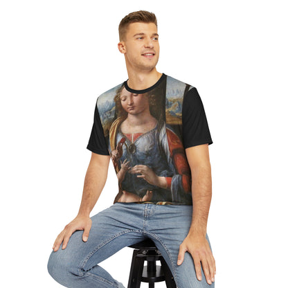 Leonardo da Vinci Madonna of the Carnation Classic Art Men's Polyester Tee (AOP)-All Over Prints-Geotrott