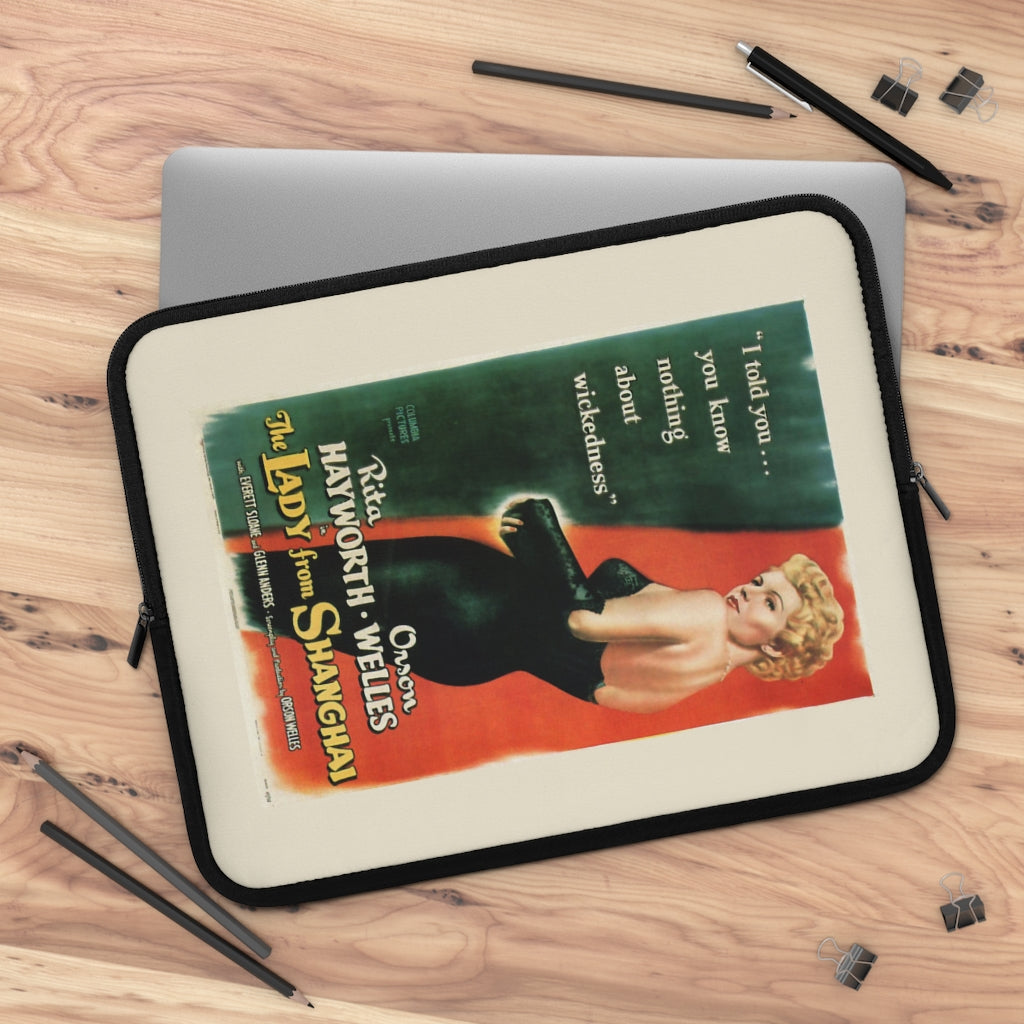 Getrott The Lady from Shanghai Movie Poster Red Laptop Sleeve