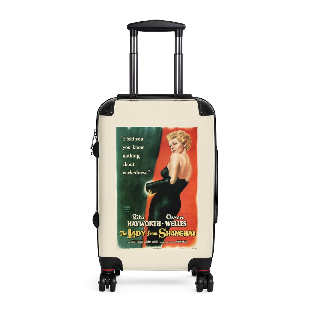 Getrott The Lady from Shanghai Movie Poster Collection Cabin Suitcase Inner Pockets Extended Storage Adjustable Telescopic Handle Inner Pockets Double wheeled Polycarbonate Hard-shell Built-in Lock