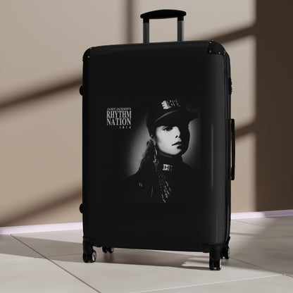 Getrott Janet Jackson Rhytm Nation 1814 Black Cabin Suitcase Extended Storage Adjustable Telescopic Handle Double wheeled Polycarbonate Hard-shell Built-in Lock-Bags-Geotrott