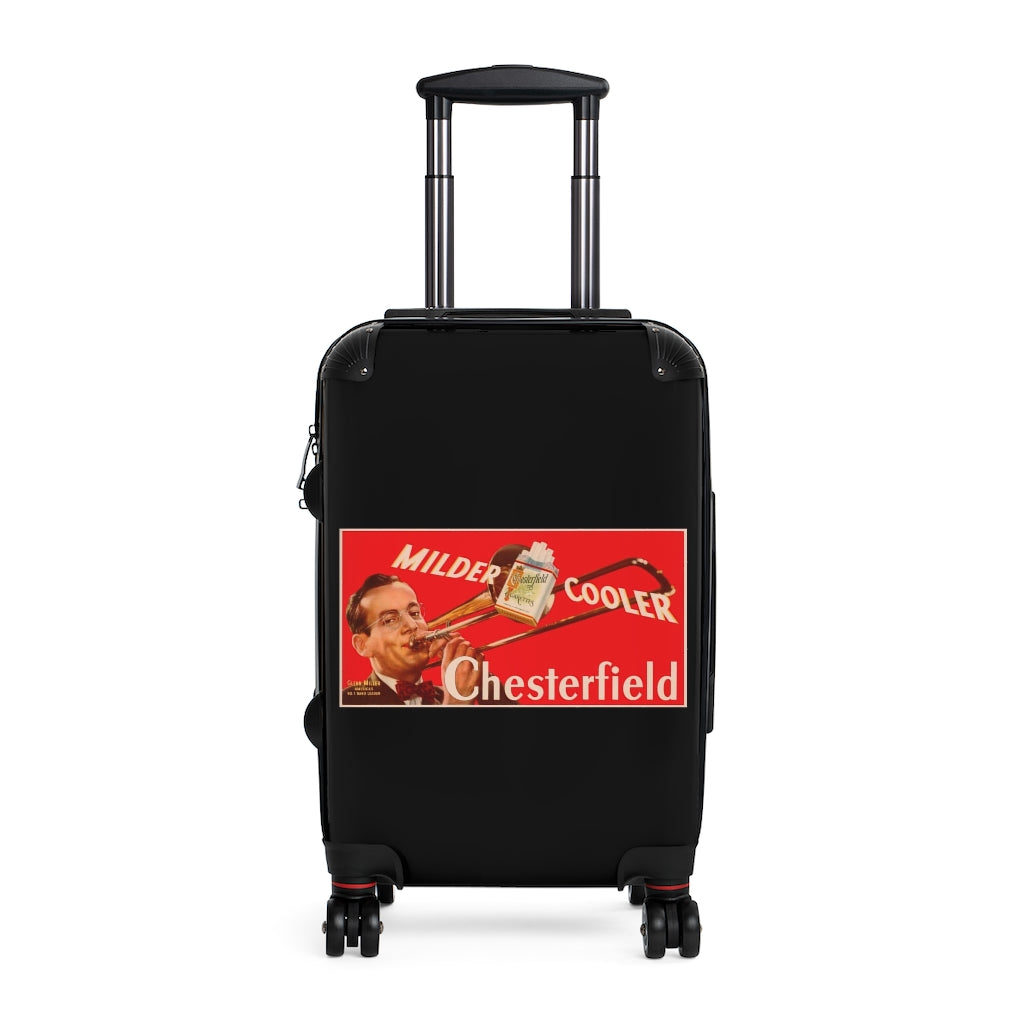 Getrott Milder Cooler Chesterfield Cigaretes World Classic Poster Black Cabin Suitcase Extended Storage Adjustable Telescopic Handle Double wheeled Polycarbonate Hard-shell Built-in Lock-Bags-Geotrott