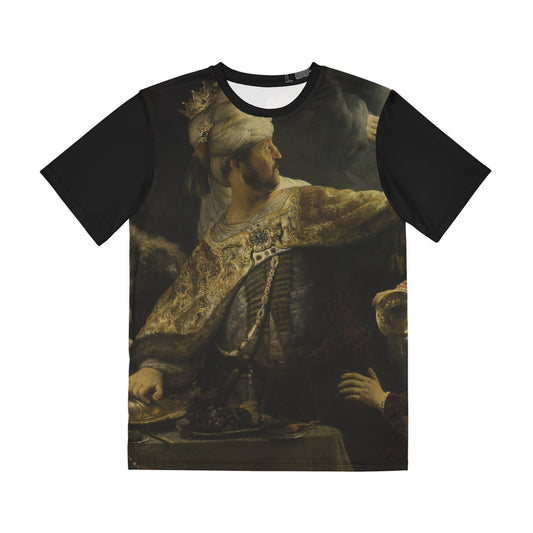 Belshazzars Feast Painting by Rembrandt Classic Art Men's Polyester Tee (AOP)-All Over Prints-Geotrott