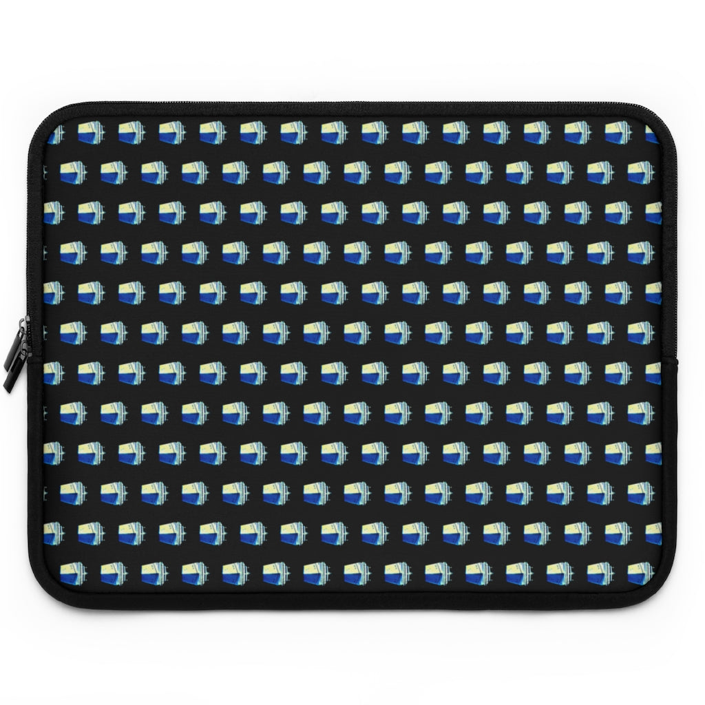 Getrott Old Blue Cruise Ships Pattern Black Laptop Sleeve-Laptop Sleeve-Geotrott