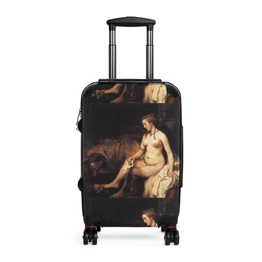 Getrott Bathsheba at Her Bath by Rembrandt Black Cabin Suitcase Extended Storage Adjustable Telescopic Handle Double wheeled Polycarbonate Hard-shell Built-in Lock-Bags-Geotrott