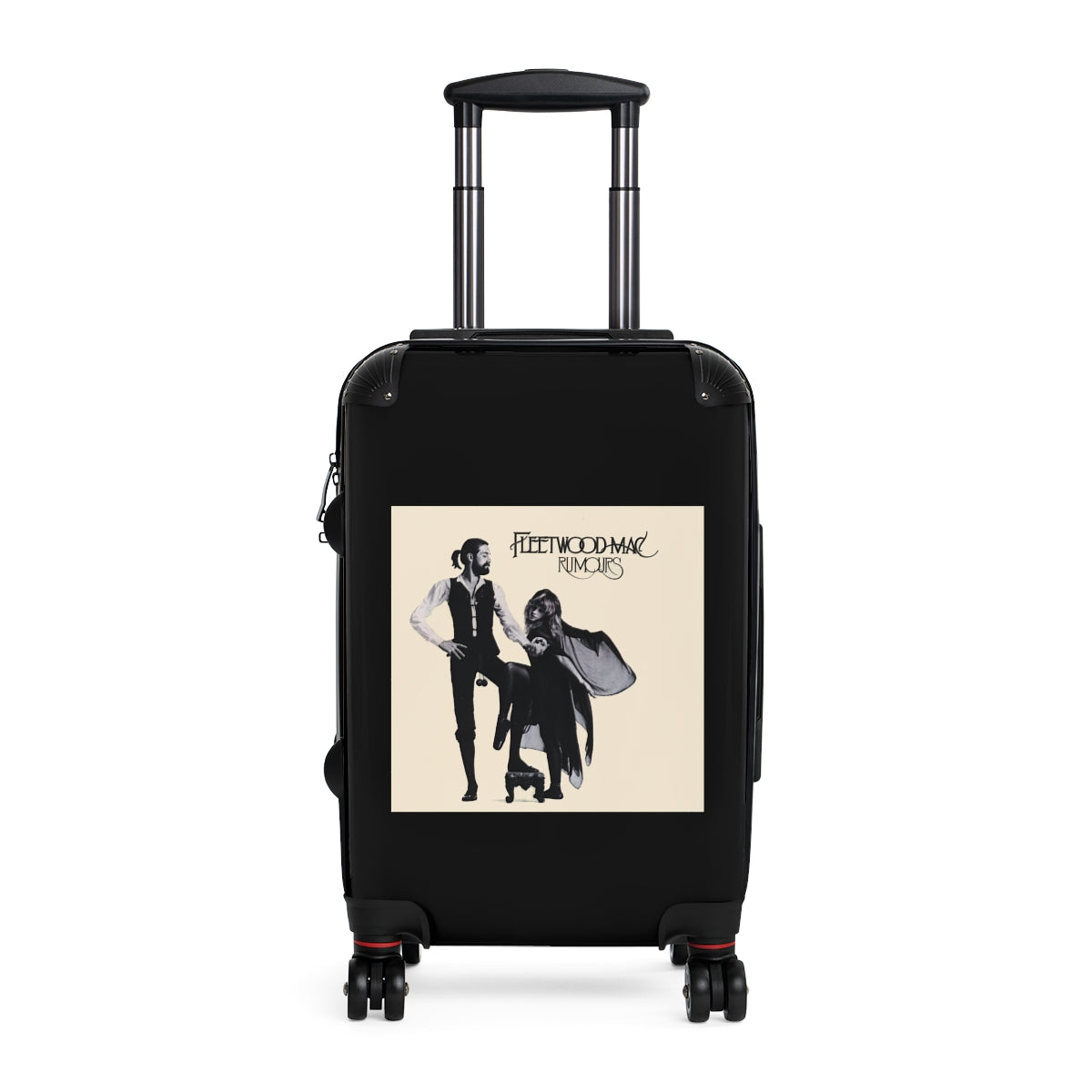 Getrott Fleetwood Mac Rumours 1977 Black Cabin Suitcase Inner Pockets Extended Storage Adjustable Telescopic Handle Inner Pockets Double wheeled Polycarbonate Hard-shell Built-in Lock