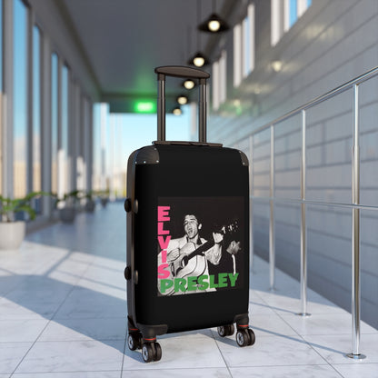 Getrott Elvis Presley Elvis Presley 1956 Black Cabin Suitcase Extended Storage Adjustable Telescopic Handle Double wheeled Polycarbonate Hard-shell Built-in Lock-Bags-Geotrott