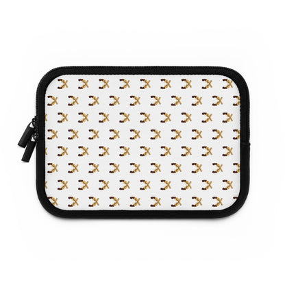 Getrott Gold Magnum Guns Pattern White Laptop Sleeve-Laptop Sleeve-Geotrott