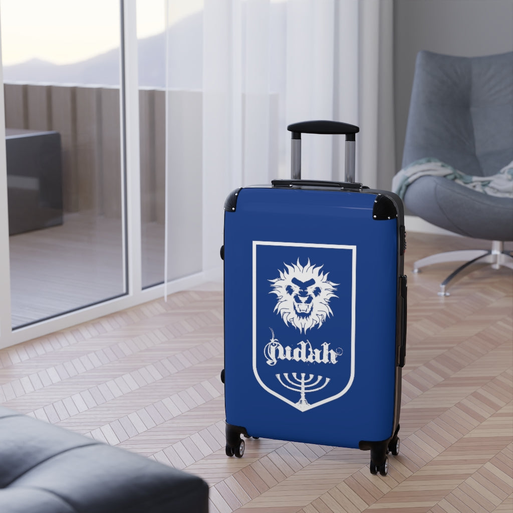 Getrott Tribes of Israel Judah Blue Cabin Suitcase Extended Storage Adjustable Telescopic Handle Double wheeled Polycarbonate Hard-shell Built-in Lock-Bags-Geotrott