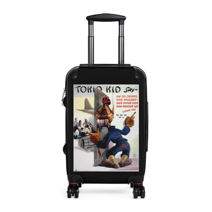 Getrott Tokio Kid Say Oh So Joyfull World Classic Poster Black Cabin Suitcase Extended Storage Adjustable Telescopic Handle Double wheeled Polycarbonate Hard-shell Built-in Lock-Bags-Geotrott