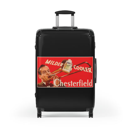 Getrott Milder Cooler Chesterfield Cigaretes World Classic Poster Black Cabin Suitcase Extended Storage Adjustable Telescopic Handle Double wheeled Polycarbonate Hard-shell Built-in Lock-Bags-Geotrott