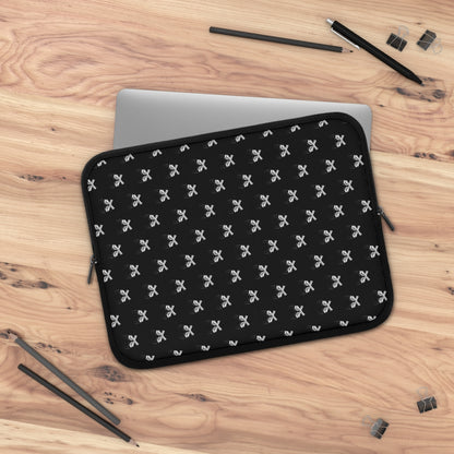 Getrott Black and White Magnum Guns Pattern Black Laptop Sleeve-Laptop Sleeve-Geotrott