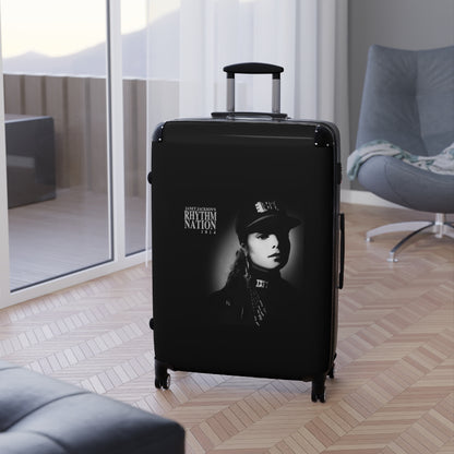 Getrott Janet Jackson Rhytm Nation 1814 Black Cabin Suitcase Extended Storage Adjustable Telescopic Handle Double wheeled Polycarbonate Hard-shell Built-in Lock-Bags-Geotrott