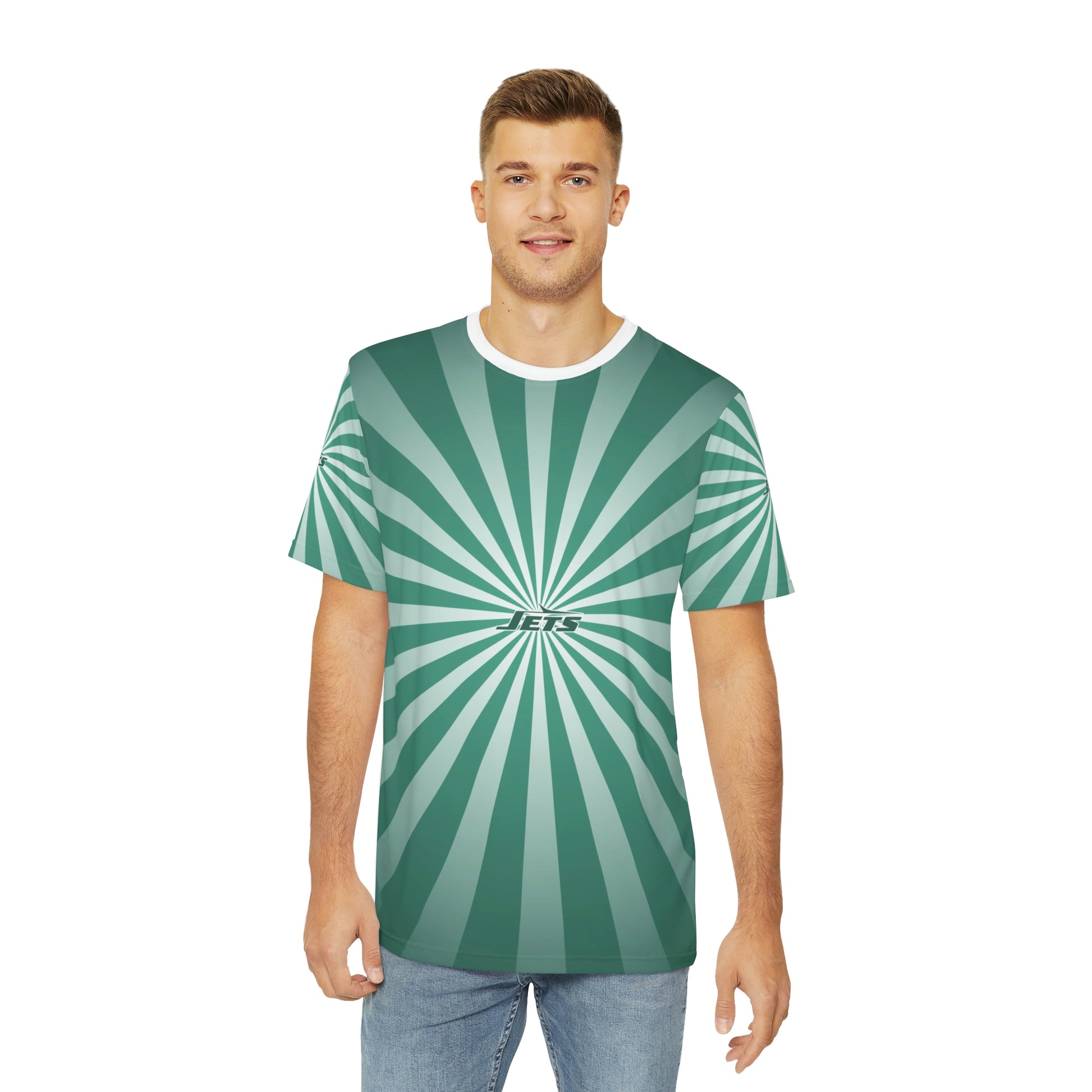 Geotrott NFL New York Jets Men's Polyester All Over Print Tee T-Shirt-All Over Prints-Geotrott