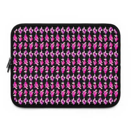 Getrott Pink Goldfish Pattern Black Laptop Sleeve-Laptop Sleeve-Geotrott