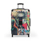 Getrott Cool Alien Graffiti Painting Cabin Suitcase Inner Pockets Extended Storage Adjustable Telescopic Handle Inner Pockets Double wheeled Polycarbonate Hard-shell Built-in Lock