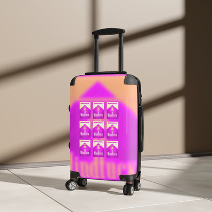 Getrott Dont Smoke Rave MindFuck Come to Nasa Country Nightclub Flyer Grid Pink Cabin Suitcase Extended Storage Adjustable Telescopic Handle Double wheeled Polycarbonate Hard-shell Built-in Lock-Bags-Geotrott