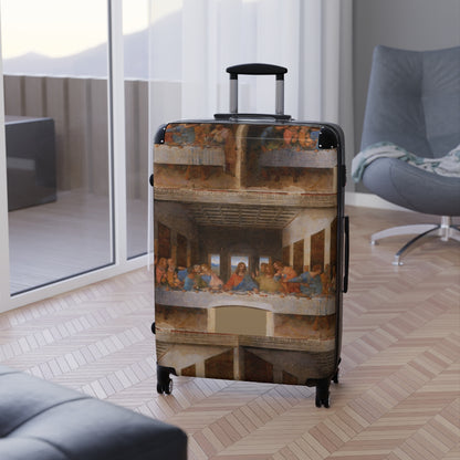 Getrott The Last Supper by Leonardo Da Vinci Black Cabin Suitcase Extended Storage Adjustable Telescopic Handle Double wheeled Polycarbonate Hard-shell Built-in Lock-Bags-Geotrott