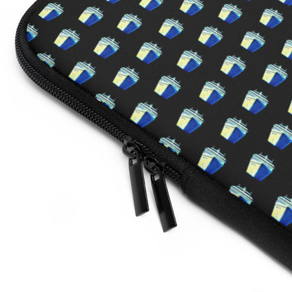 Getrott Old Blue Cruise Ships Pattern Black Laptop Sleeve-Laptop Sleeve-Geotrott