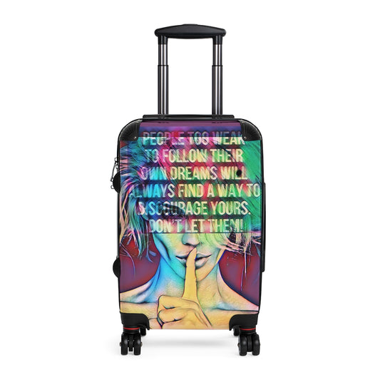 Getrott Fashion Model Graffiti Encouragement Cabin Suitcase Extended Storage Adjustable Telescopic Handle Double wheeled Polycarbonate Hard-shell Built-in Lock-Bags-Geotrott