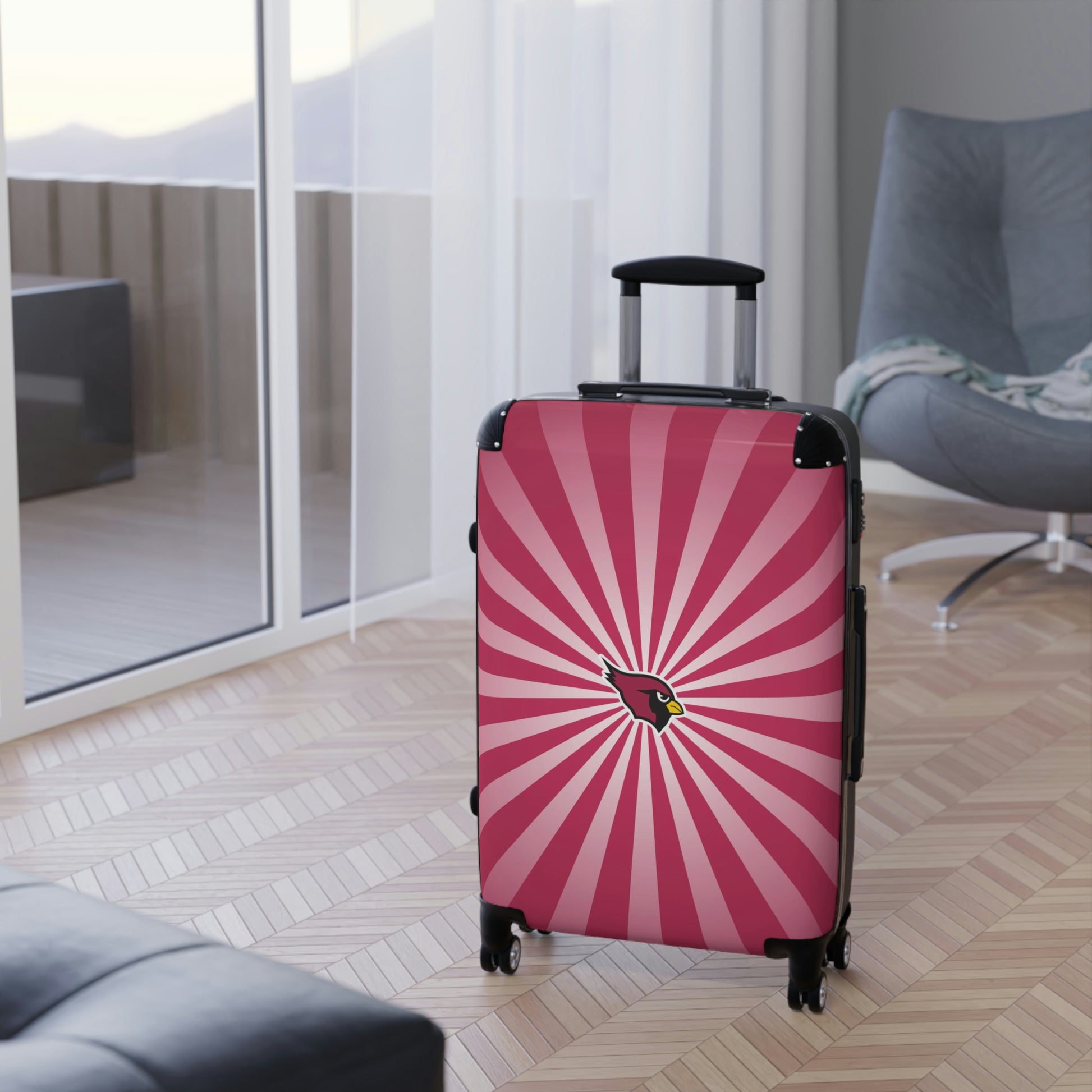 Geotrott Arizona Cardinals National Football League NFL Team Logo Cabin Suitcase Rolling Luggage Checking Bag-Bags-Geotrott