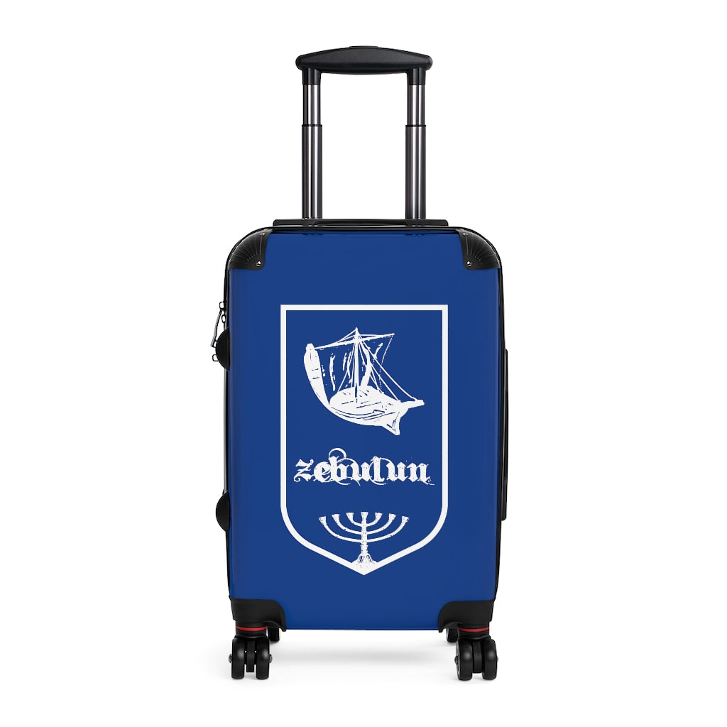 Getrott Tribes of Israel Zebulun Blue Cabin Suitcase Inner Pockets Extended Storage Adjustable Telescopic Handle Inner Pockets Double wheeled Polycarbonate Hard-shell Built-in Lock