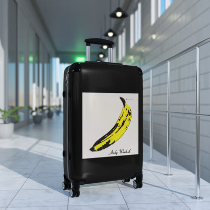 Getrott The Velvet Underground & Nico 1967 Album Cover Black Cabin Suitcase Extended Storage Adjustable Telescopic Handle Double wheeled Polycarbonate Hard-shell Built-in Lock-Bags-Geotrott