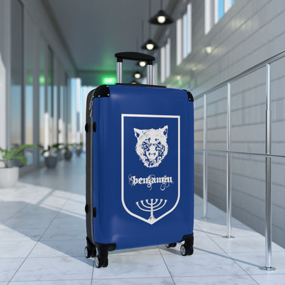 Getrott Tribes of Israel Benjamin Blue Cabin Suitcase Extended Storage Adjustable Telescopic Handle Double wheeled Polycarbonate Hard-shell Built-in Lock-Bags-Geotrott