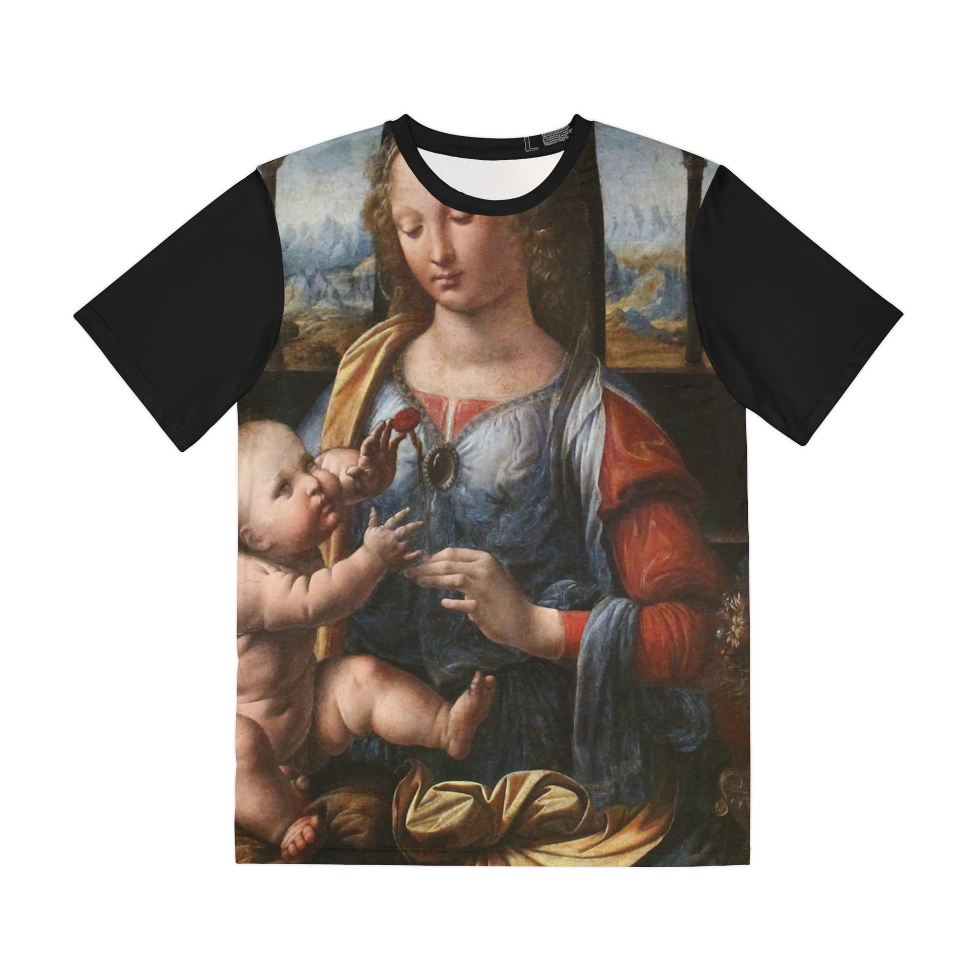 Leonardo da Vinci Madonna of the Carnation Classic Art Men's Polyester Tee (AOP)-All Over Prints-Geotrott