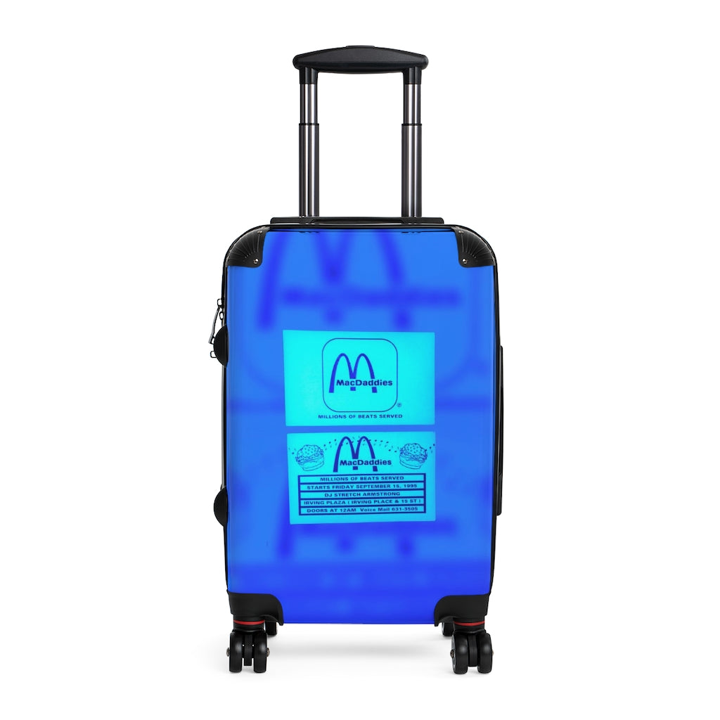 Getrott MacDaddies Nightclub Irving Place Dj Stretch Amstrong Millions of Beats Served Blue Cabin Suitcase Inner Pockets Extended Storage Adjustable Telescopic Handle Inner Pockets Double wheeled Polycarbonate Hard-shell Built-in Lock