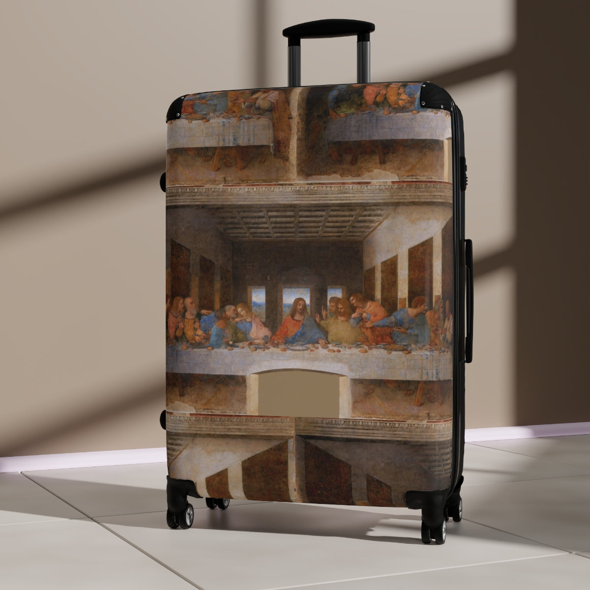 Getrott The Last Supper by Leonardo Da Vinci Black Cabin Suitcase Extended Storage Adjustable Telescopic Handle Double wheeled Polycarbonate Hard-shell Built-in Lock-Bags-Geotrott