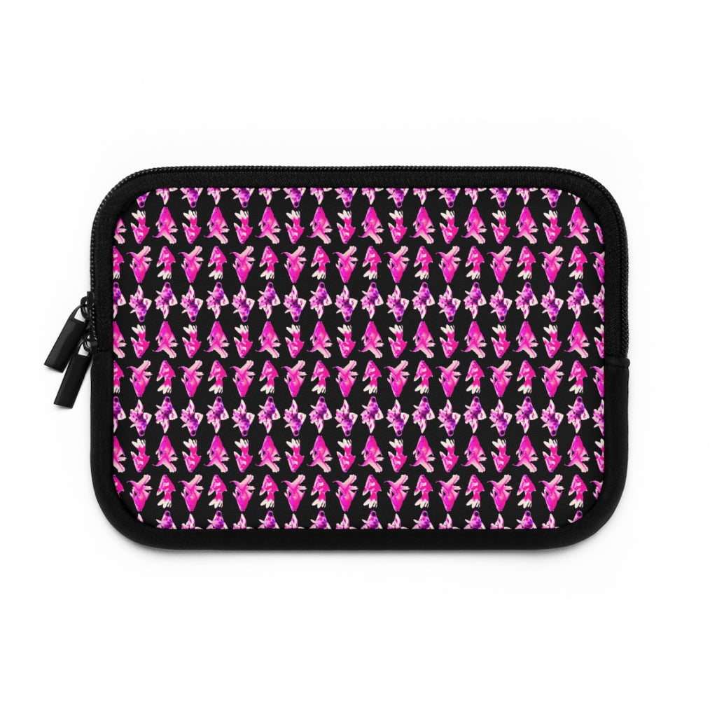 Getrott Pink Goldfish Pattern Black Laptop Sleeve