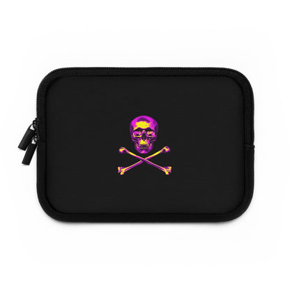 Getrott Pink Skull and Bones Black Laptop Sleeve-Laptop Sleeve-Geotrott