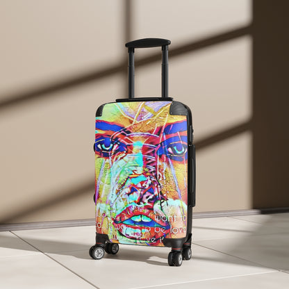 Getrott Eddy Bogaert Graffiti Art Girl Face Adriana Lima Cabin Suitcase Extended Storage Adjustable Telescopic Handle Double wheeled Polycarbonate Hard-shell Built-in Lock-Bags-Geotrott