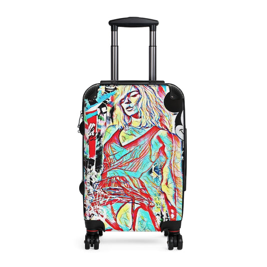 Getrott Cool Fashion Model Mickey Graffiti Cabin Suitcase Extended Storage Adjustable Telescopic Handle Double wheeled Polycarbonate Hard-shell Built-in Lock-Bags-Geotrott