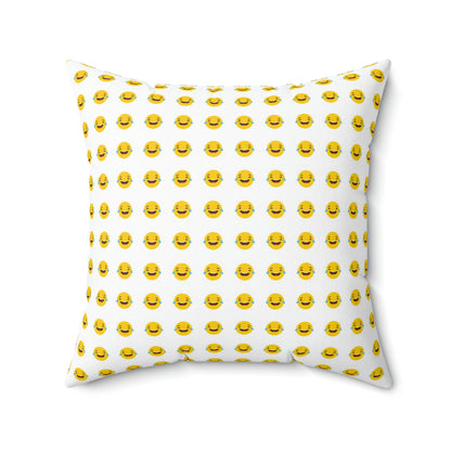 Geotrott Emojis Face with Tears of Joy White Spun Polyester Square Pillow-Home Decor-Geotrott