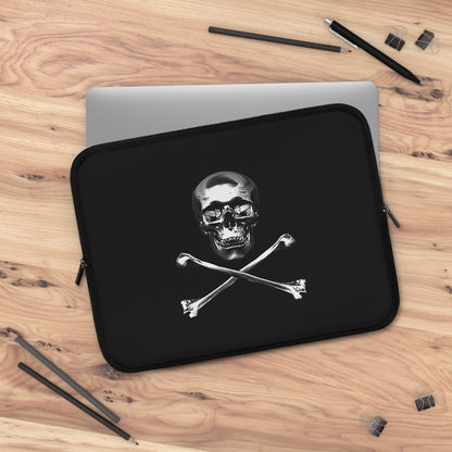 Getrott Black Skull and Bones Laptop Sleeve-Laptop Sleeve-Geotrott