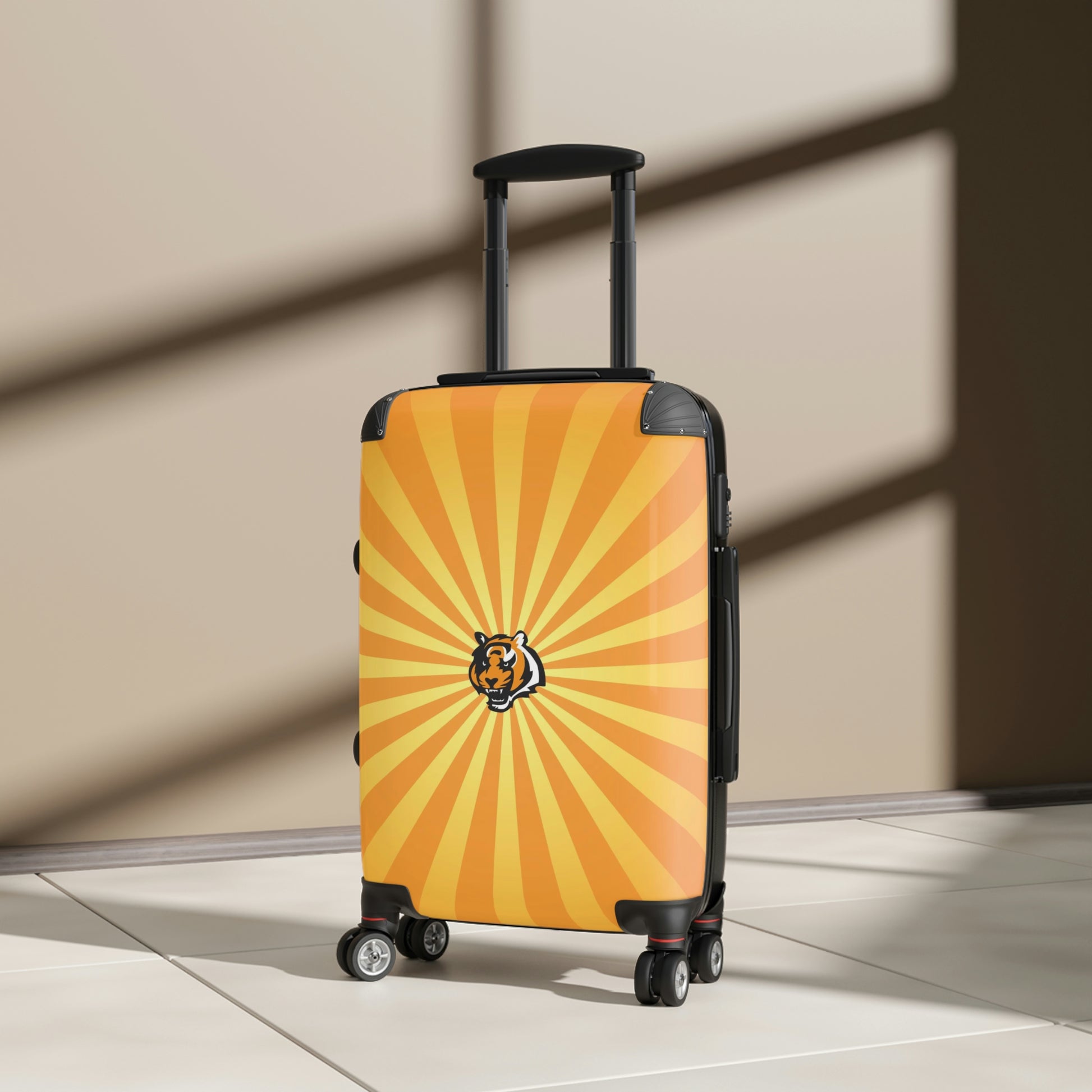 Geotrott Cincinnati Bengals National Football League NFL Team Logo Cabin Suitcase Rolling Luggage Checking Bag