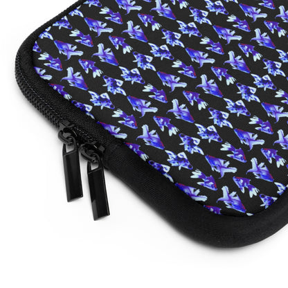 Getrott Blue Goldfish Pattern Black Laptop Sleeve-Laptop Sleeve-Geotrott