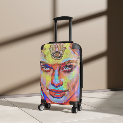 Getrott Eddy Bogaert Graffiti Art Girl Face Thir Eye Cabin Suitcase Extended Storage Adjustable Telescopic Handle Double wheeled Polycarbonate Hard-shell Built-in Lock-Bags-Geotrott