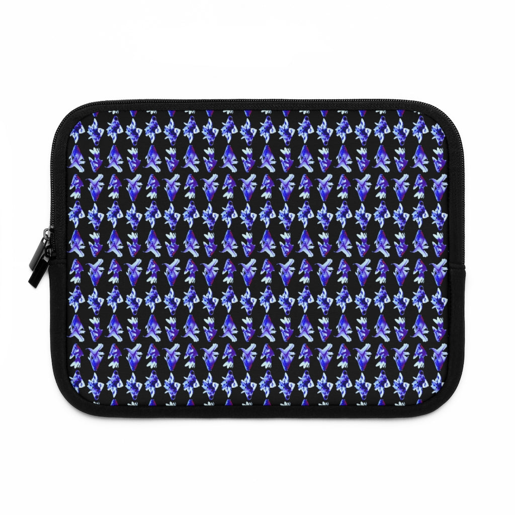 Getrott Blue Goldfish Pattern Black Laptop Sleeve